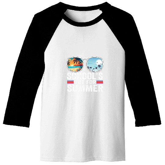 Schools Out For Summer Glasses Last Day Of School Teacher 1 Baseball Tees