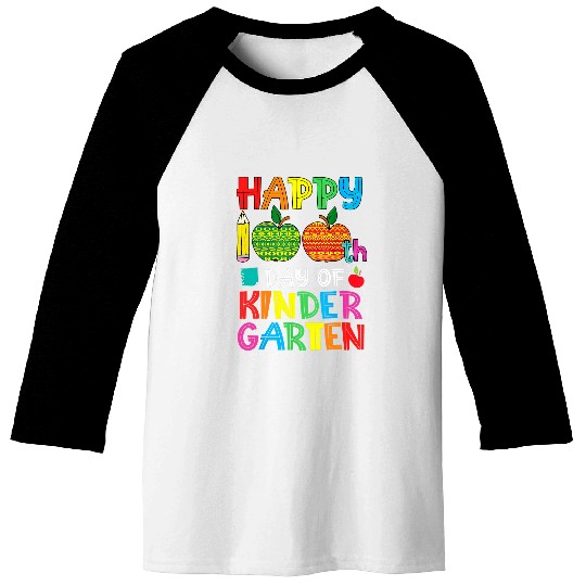 happy 100th day of kindergarten teacher or student s Baseball Tees