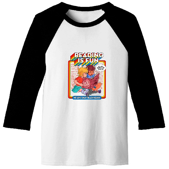 Blackcraft Witchcraft Necronomicon beginner Reading is Fun Baseball Tees