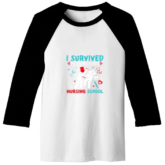 I Survived Her Passing Nursing School nurses Graduation RN Baseball Tees