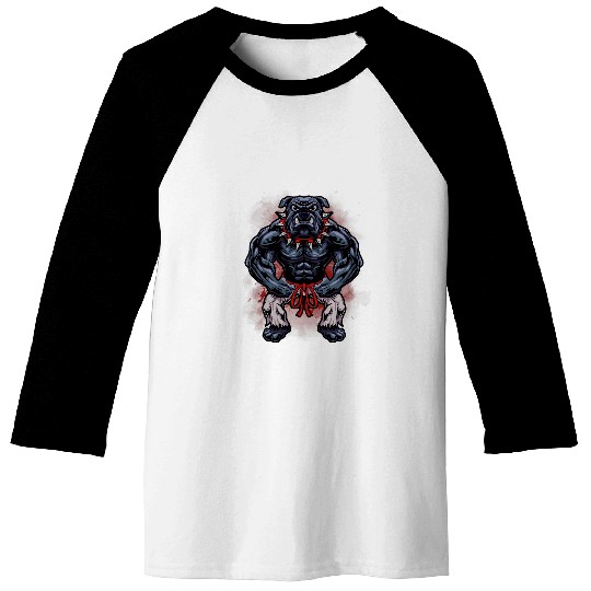 Black or Brown Belt Karate Bulldog Baseball Tees