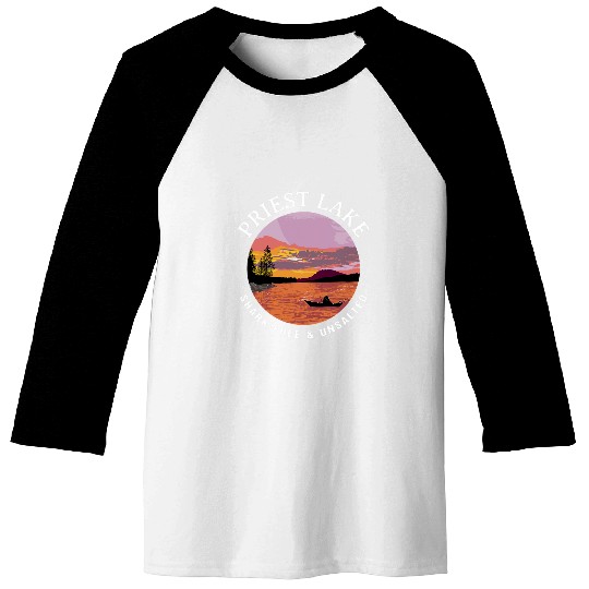 Priest Lake Sharkand Unsalted Kayaking Sayings Kayak Baseball Tees