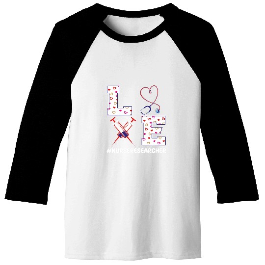 nurses Researcher Valentines Day Outfit Nursing Research Baseball Tees