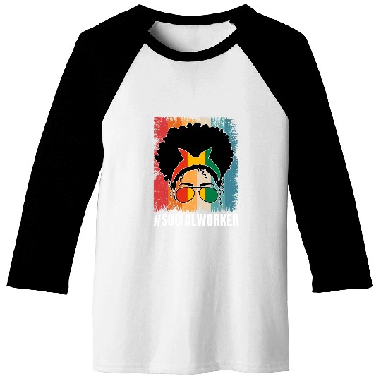 Social Worker African Women Funny Social Work Graphic Baseball Tees