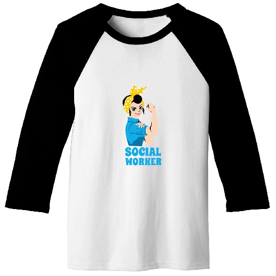 Social Worker Rosie The Riveter Baseball Tees