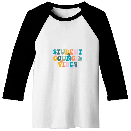 Groovy Student Council Vibes School Student Council 2 Baseball Tees
