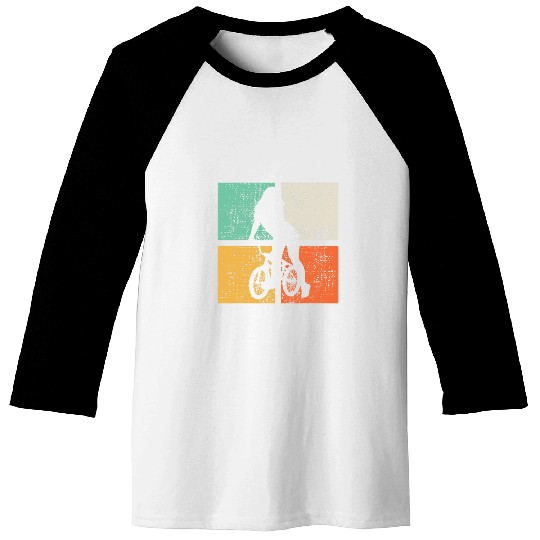 BMX Girl Bike Riding Cyclist Gift Biker Retro Baseball Tees