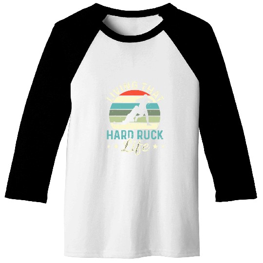 Living that hard ruck life Funny Pun for a Rugby Teammate Baseball Tees