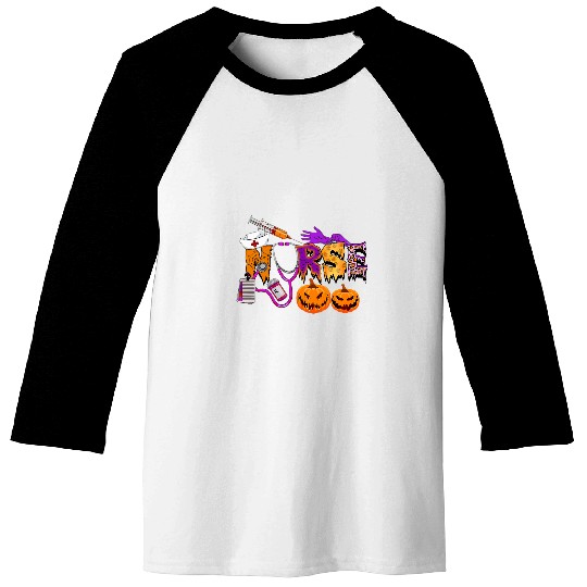 Halloween nurses Nursing Cute Health Worker Halloween Pattern 4 Baseball Tees