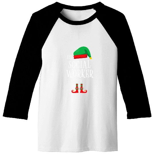Social Worker Elf Family Matching Christmas Costume Baseball Tees