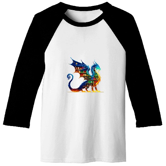 Book Dragon Reading Book lover Baseball Tees