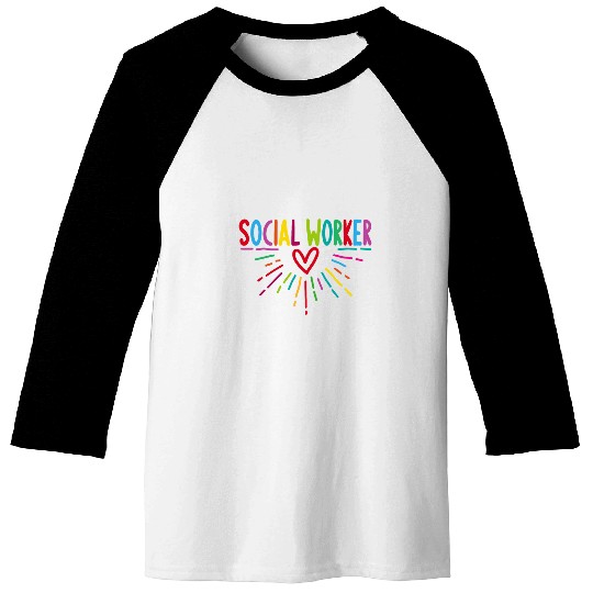Social Worker minimal colorful cute graphic Baseball Tees