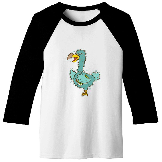 Dodo Bird with Glasses and Book Baseball Tees