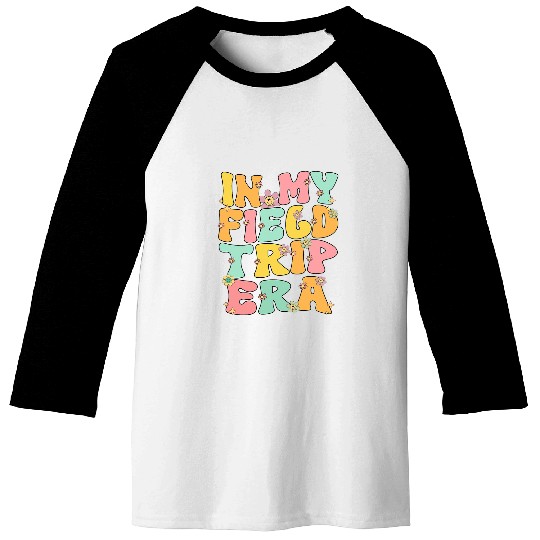 In My Field Trip Era Retro Groovy Teacher Field Day 2024 Kid Baseball Tees