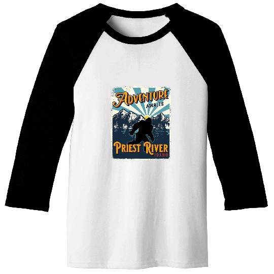 Priest River Idaho Sasquatch bigfoots Big Foot Souvenir Baseball Tees