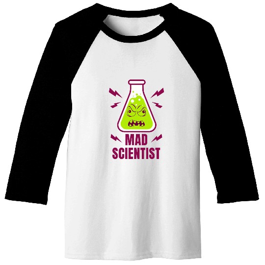 Mad Scientis Kids Youth Adult Science Teacher Funny Baseball Tees