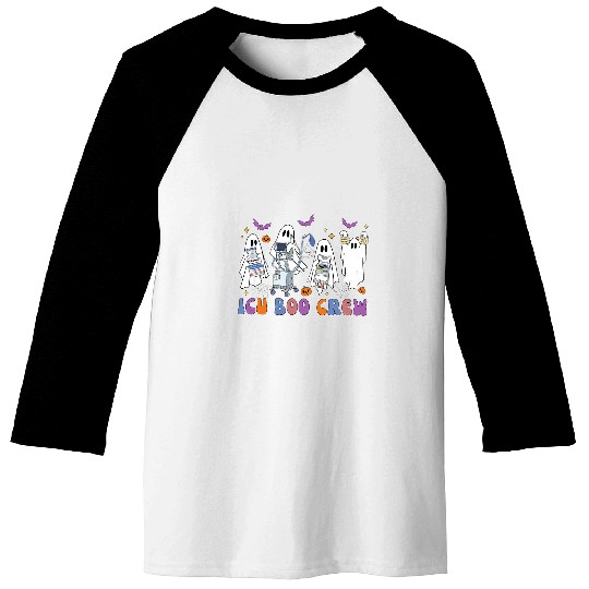 Halloween ICU nurses ICU Boo Crew Funny Nicu Picu nurses Tech Baseball Tees