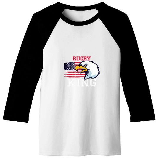 Mens Rugby King Rugby Player Baseball Tees