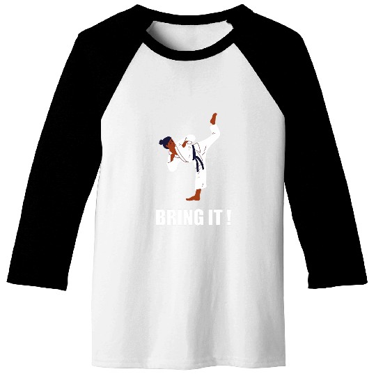 Funny Karate Female Fighter Karate Japanese Martial Arts Baseball Tees