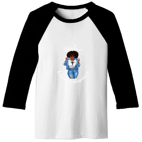Womens Doctor Extraordinaire African American Surgeon Student Baseball Tees