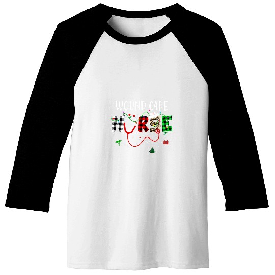 Wound Care nurses Leopard Red Christmas 1 Baseball Tees