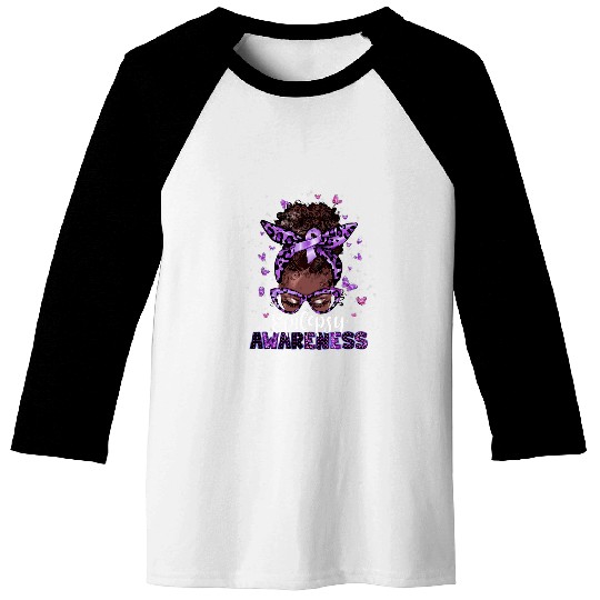 Messy hair bun Epilepsy Awareness Purple Butterflies Baseball Tees