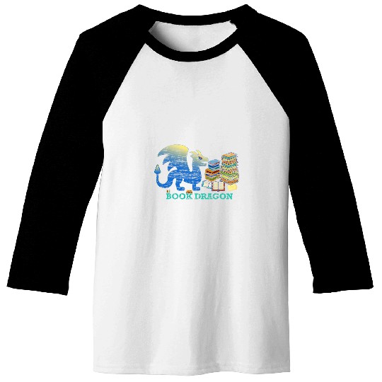 Love Reading Books vintages Funny Retro Book Dragon Graphic Baseball Tees