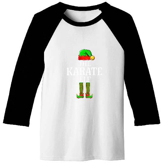 Funny Karate Elf Men Women Apparel Christmas Family Matching Baseball Tees