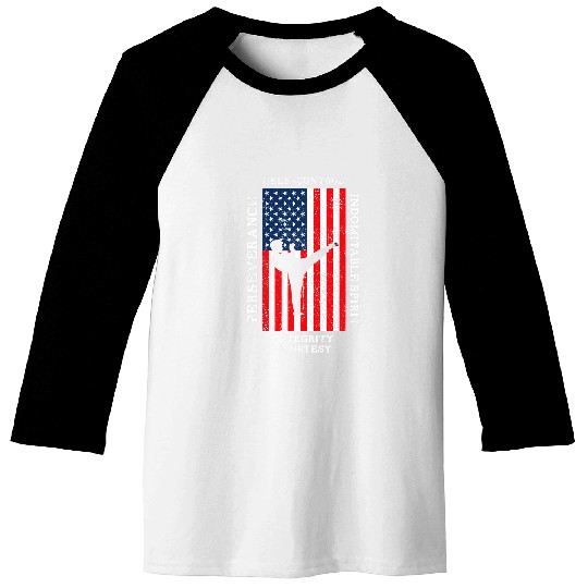 Taekwondo Martial Arts Self Defense Black Belt Fighting 2 Baseball Tees