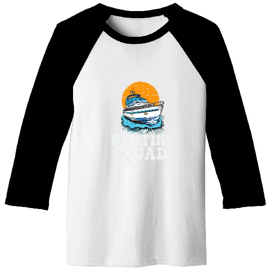Motorboating Crew Pontoon Boatin Squad Lake Life Boat Parade Baseball Tees