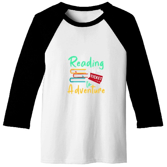 Reading Adventure Library Student Teacher Book School Baseball Tees
