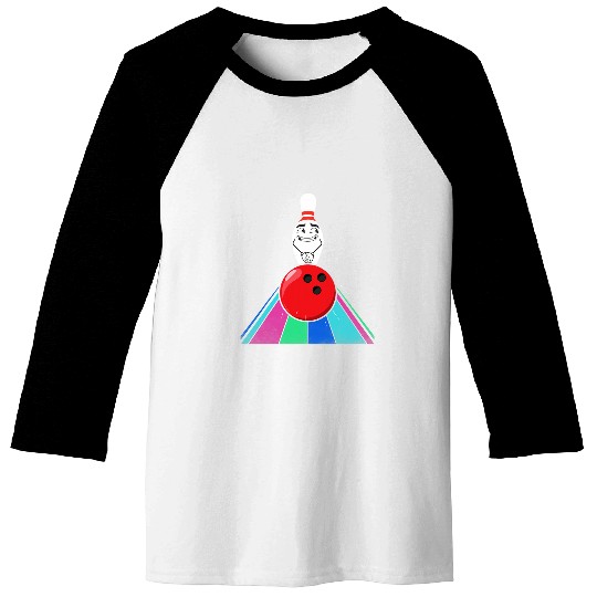 Cartoon Bowling Scared vintagess Bowling Pin Sport Bowler Men Baseball Tees