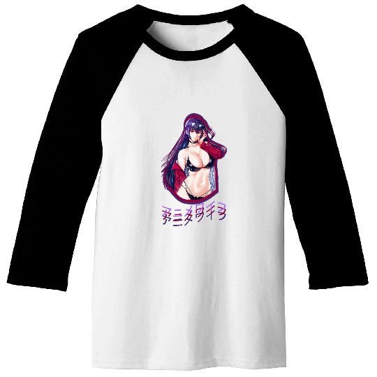 Japanese Lewd Waifu Anime Girl Cosplay Otaku Baseball Tees