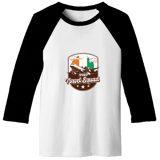 Ivory Travel Squad Adventure Airplane Travel Ivory Coast Baseball Tees