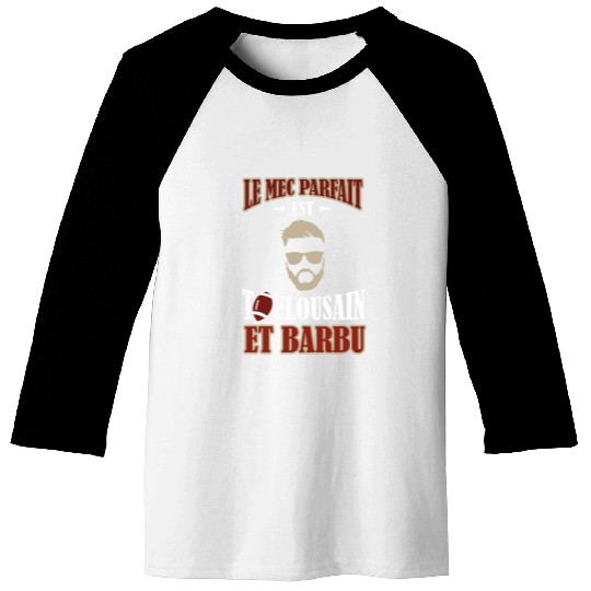 Mens Le mec parfait est Toulousain et barbu supporter fan rugby Baseball Tees