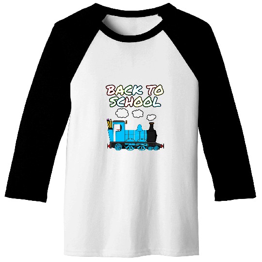Back To School Steam Train Primary School Teacher Baseball Tees