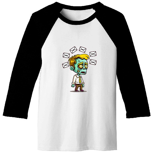 Zombie With Emails Design Supervisor Baseball Tees