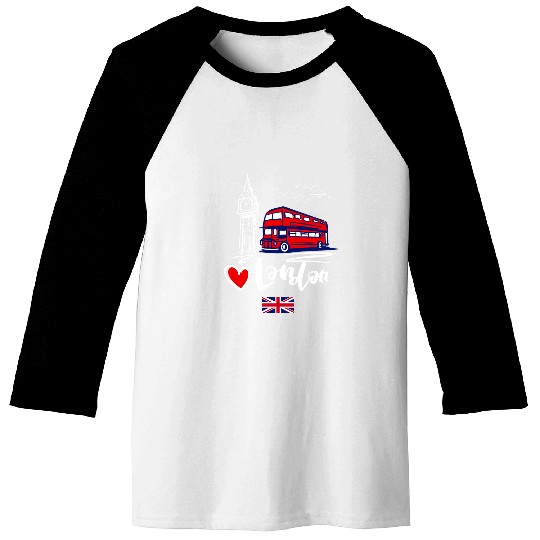 I Love London UK Sketch Drawing Novelty Cool Graphic London Baseball Tees