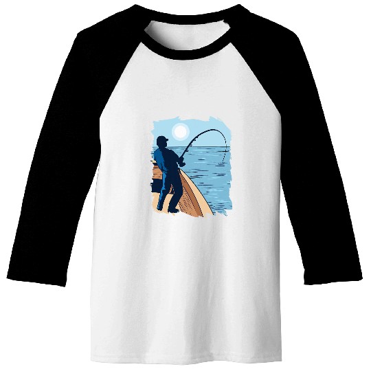 Deep Sea Fishing Fisher Boat Fisherman Baseball Tees