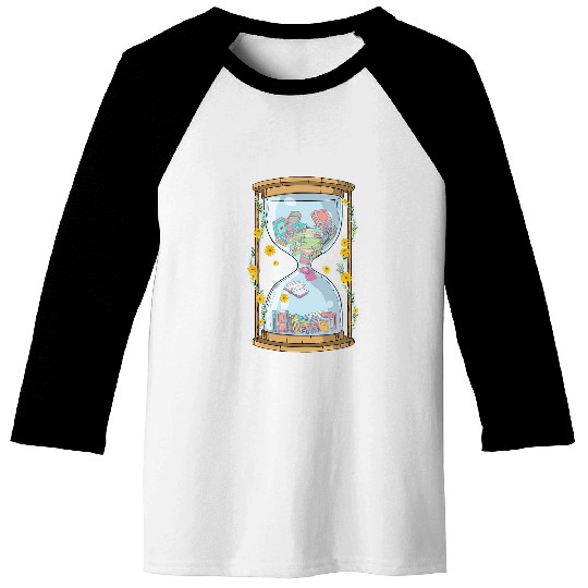 Book Clock Book Lover Club Baseball Tees