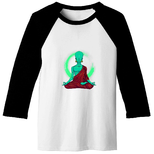 Funny Zen Alien Gift For Men Women Cool Buddha Yoga Lover 2 Baseball Tees