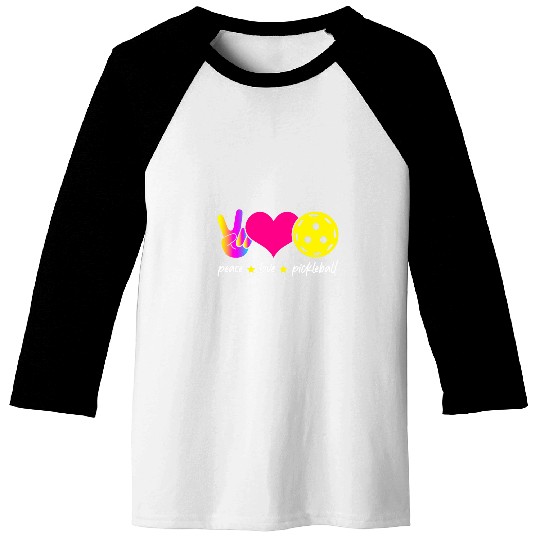 Peace Love Pickleball Peace and Love Pickleball Player Baseball Tees