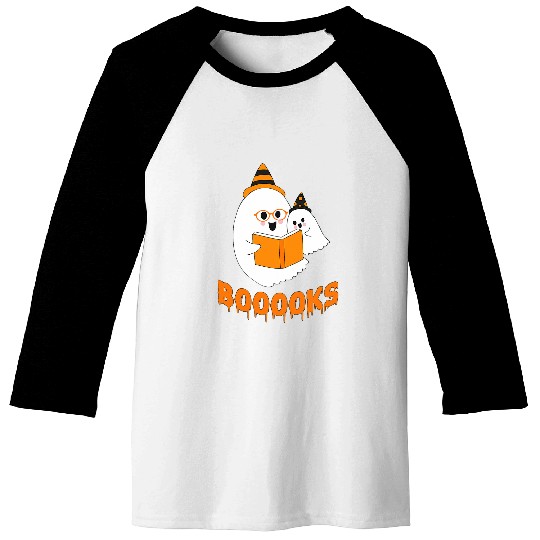 Cute ghostss Book Reading Halloween Teacher Booooks ghostss Baseball Tees