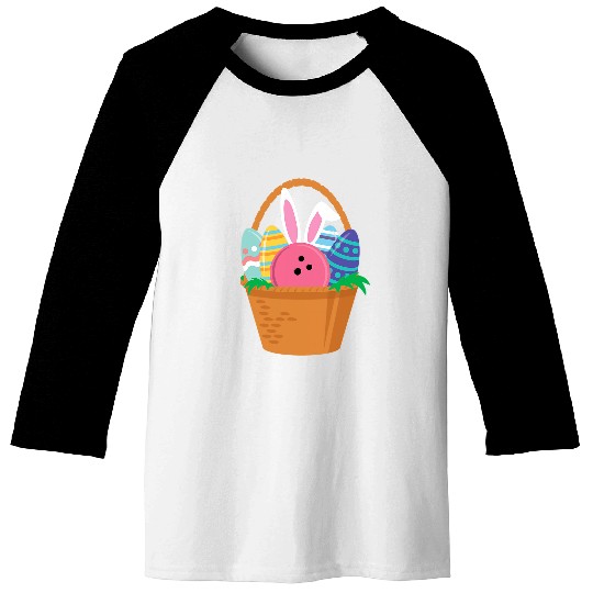 Easter Bunny Bowling Game Egg Basket Baseball Tees