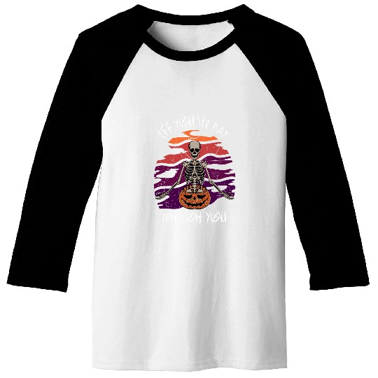 Eff You See Kay Why Oh You Skeletonss Yoga Funny Halloween 3 Baseball Tees