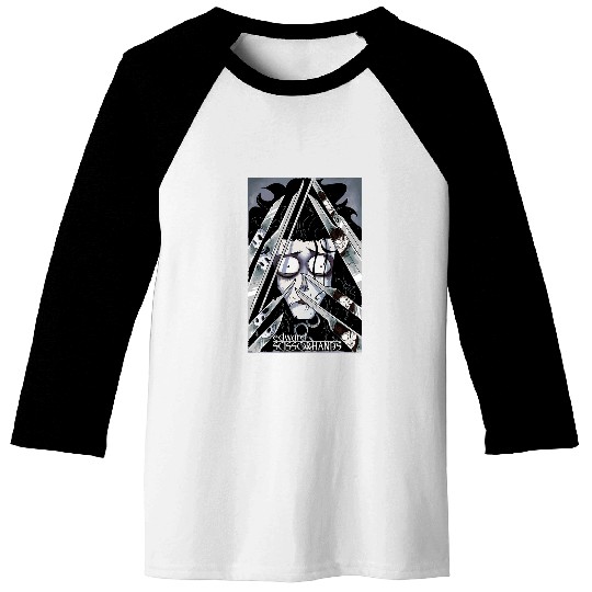 Edward Scissorhands Edward Behind Scissors Comic Book Poster Baseball Tees
