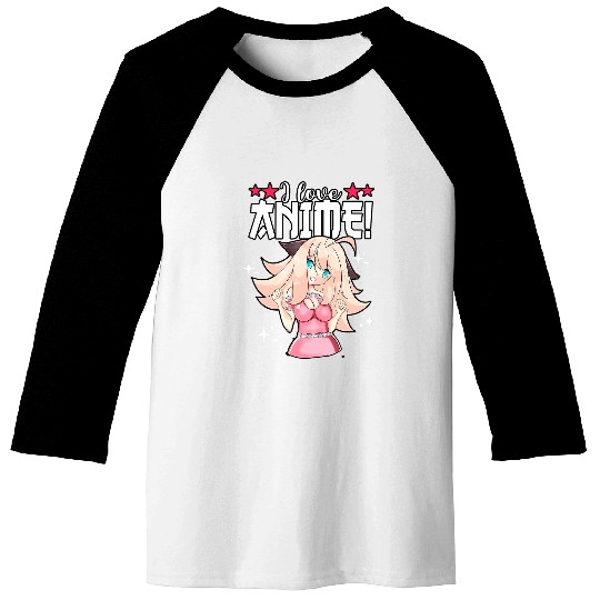 Kawaii I Love Anime Waifu Animes Cosplay Cute Anime Baseball Tees