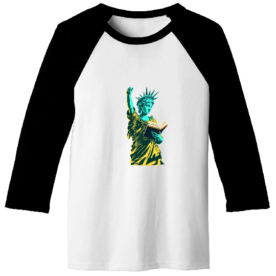 Statue of Liberty Book Lover Baseball Tees