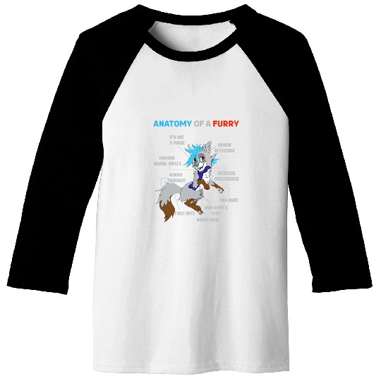 Anatomy Of A Furry Tail Furry Ear Furry Person Fox Cosplay Baseball Tees