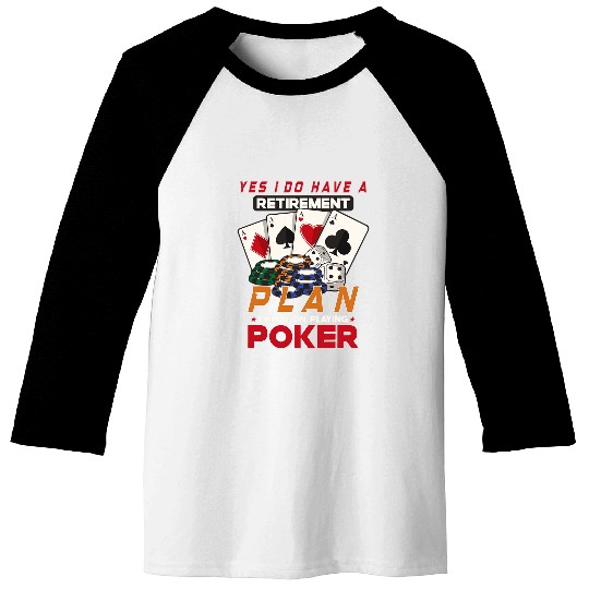 Pokers Casino Pokers Player Gambling Roulette Retiree 17 Baseball Tees